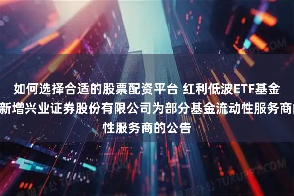 如何选择合适的股票配资平台 红利低波ETF基金: 关于新增兴业证券股份有限公司为部分基金流动性服务商的公告